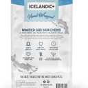 Icelandic+ Cod Skin Braids - 5 Pack - Dog Treat Chews, 5.5-7" Sticks, Single Ingredient, Air-Dried, Hand-Wrapped Wild-Caught Fish, Omega-3 Pet Snack (EXP 10/03/27)