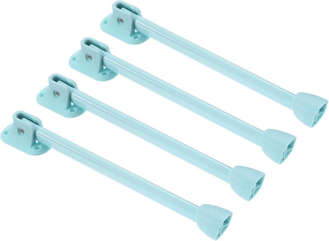 PATIKIL Folding Table Legs, 4 Pack 10.2" Length Foldable Anti-Slip Bed Tables Leg Replacement, Blue