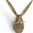 UITWMKTG Gold Animal Head Wall Decor Wall Sculpture Home Decor Statue for Living Room Office Bedroom Modern Decor for Men Women Rabbit