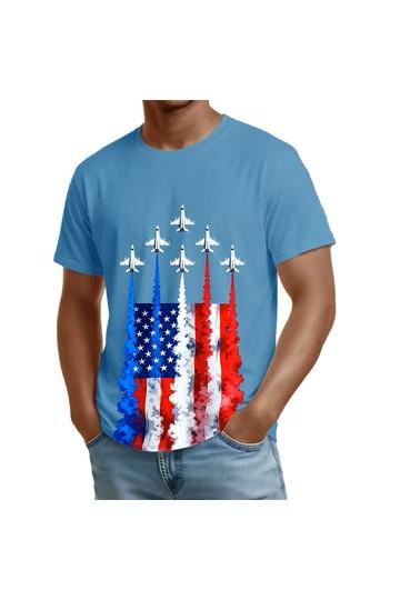 4th Of July Fighter Jets Airplane USA Flag Patriotic Men Boy T-Shirt  XL