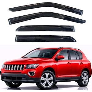 KPY Rain Guards Fit for 2007-2016 Jeep Compass, Out-Channel Window Visors Vent Wind Deflectors 4PC, Car Accessories for 07-16 Compass