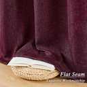 Melodiux Burgundy Linen Textured Room Darkening Curtains for Bedroom, Living Room, Farmhouse Silver Grommet Window Curtain Drapes, 52 by 63 Inches (2 Panel)
