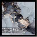 12x12 Frame, Black Picture Frame for 12 x 12 Square Picture Poster Photo, Light Weight and High Transparent 12 by 12 Frame for Wall - 1 Pack/Black/12 x12