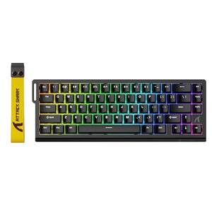 ATTACK SHARK X68 HE Rapid Trigger Mechanical Gaming Keyboard 60% Wired TKL with Adjustable Actuation,Hall Effect Magnetic Switch,8KHz Polling Rate,RGB Backlit,Top Mount for PC Mac Esport Gamer(Black)