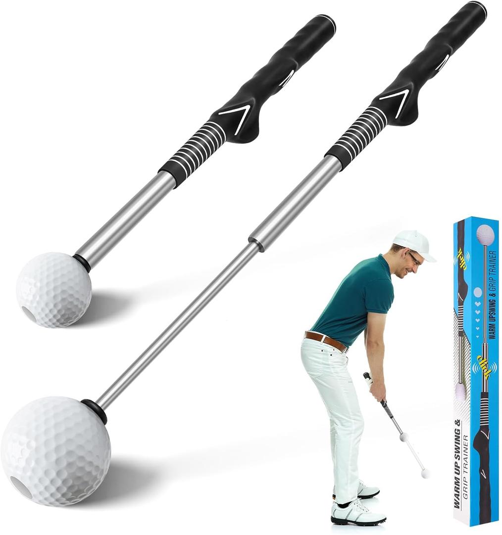 Pro-Level Retractable Golf Swing Trainer - Right-Handed Click Stick Golf Grip Trainer | Practice & Pre-Round Warm-Up Golf Training Aid