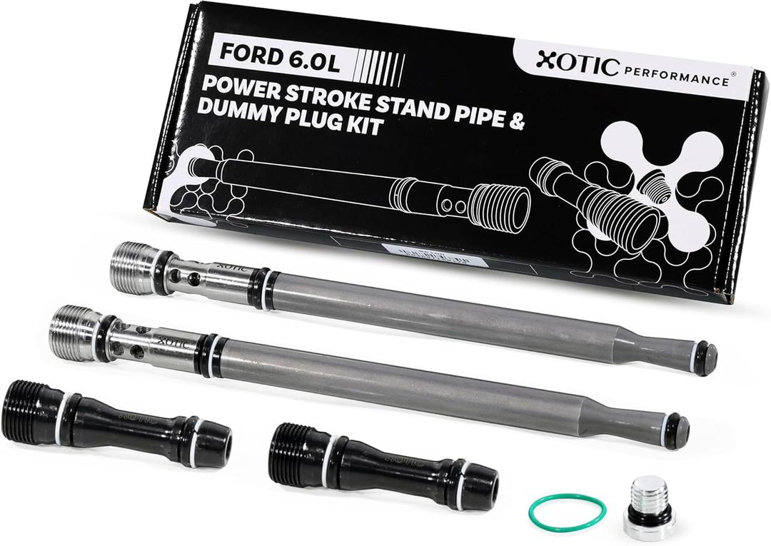 Upgraded Stand Pipe & Dummy Plug Replacement Kit for 2004.5-2010 Ford 6.0L Powerstroke F250/F350/F450/F550 | 6E7Z-9A332-B | Fuel Supply Tube - Xotic Performance SP100