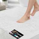 GORILLA GRIP Bath Rug Mat, Thick Soft Absorbent Chenille, Quick Dry Microfiber Mats, Rubber Backing Washable Shower Floor Rugs, US Designed Bathroom Bathmat Home Decor Accessories, 24x17, White