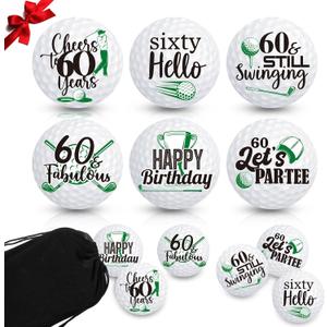 6 Pcs Birthday Golf Balls Gift Funny Golfer Gift Set Professional Practice Ball for Men Golfers Happy Birthday Golf Ball Accessories for Men, Women & Kids