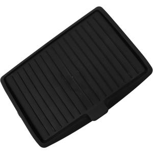 Dish Drainer and Microwave Grease Tray, Large Plastic Draining Board with Non-Stick Cover, Black Drying Rack Tray, Large Draining Tray with Side Drop Slope Diversion for Pots, Bowl, Cup, Kitchenware