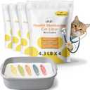 LMJP Health Monitoring Cat Litter Super Odor Control, Color Changing for Early UTI Detection| 17.2lb, Non Clumping, Low Dust & Tracking, Micro Silica Crystals, Unscented 3 Month Supply (4 x 4.3lb)