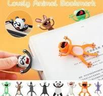 4 Piece Animal Bookmarks,Funny Bookmark for Kids,PVC Bookmark,Children Gift