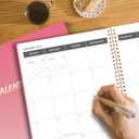 2 x Monthly Planner 2026-2027, 2026 Calendar 18 Months Planner, January 2026 - June 2027, 8.5" x 11", 2026 Academic Calendar Hard PVC Cover with Spiral Bound, Perfect for School & Office for Women & Men (Gradient Pink)