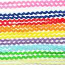 50yards Multi-Colors Colorful 5mm Wave Bending Fringe Trim Ribbon for Clothes Dress Sewing Flower Making Home Party Wedding Decoration Lace Ribbon Craft Supply, 1800"L x 0.2"W