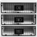 Rae Dunn Farmhouse Decor Metal Wire Storage Baskets, Wood Base Containers Organizing Basket Caddy Bin for Kitchen Cabinets, Bathroom, Pantry, Garage, Laundry Room, Closets