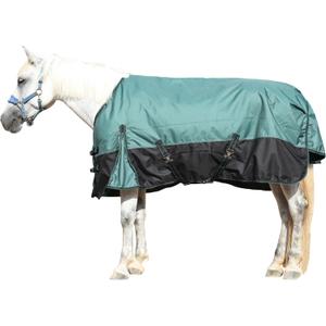 1200D Ripstop Waterproof Breathable Horse Blanket (200g Fill), Medium Weight Warm Winter Turnout, Thermal Protection for Cold & Snow Greenblack 75"