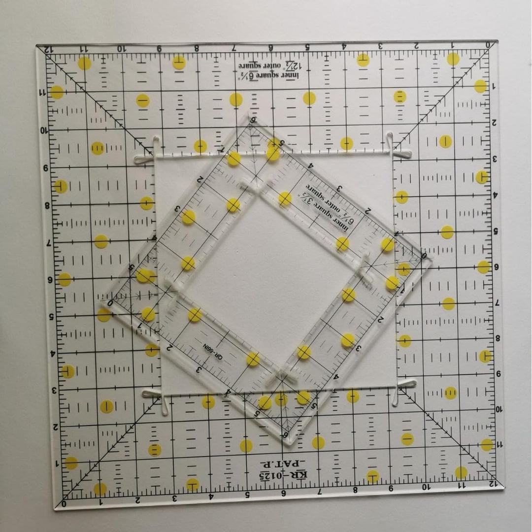 2Pcs Acrylic Quilting Rulers - 2 Different Size Durable Patchwork Templates for Sewing, DIY Clothing & Stitching, Essential Square Ruler for Crafting