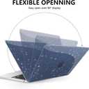 AKIT Compatible with MacBook Air 13 inch Case Sparkly 2025 2024-2022 M4 M3 M2 A3240 A3113 A2681, Glossy Glitter [Anti-Cracking] Hard Shell Laptop Case Cover for MacBook Air 13.6 inch 2025, Haze Blue