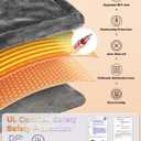 Heating Pad for Neck and Shoulders and Back Pain Relief, Electric Heat Pad Large Size 24X33 with 4 Timers, 6 Heat Levels, Auto-Off, Birthday & Christmas Gifts for Women Men Mom Dad, Dark Gray