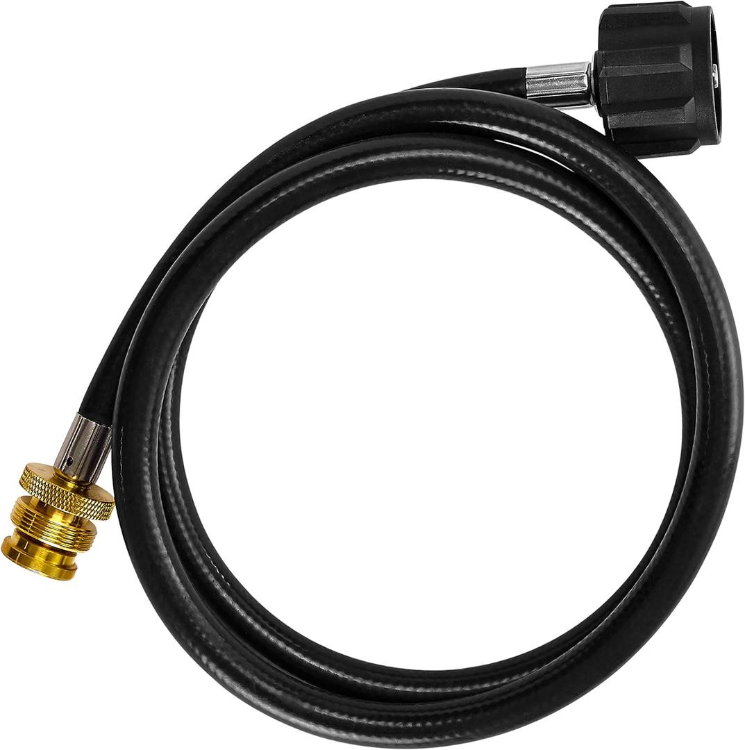 4-Feet Propane Adapter Hose 1lb to 20lb Converter Replacement for QCC1/Type1 Tank Connects 1LB Bulk Portable Appliance to 20lb Propane Tank