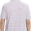 M MAELREG Boys' Polo Shirt Striped Short Sleeve Moisture Wicking Performance Stretch Active Casual Collared Kids Golf Shirt (Teal)