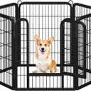 Yaheetech Dog Playpen Outdoor, 32 inch 6 Panels Dog Pen Indoor Heavy Duty Puppy Exercise Pen Metal Pet Fence for RV Camping/Yard/Garden