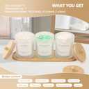 3 Pack Qtip Holder - Bathroom Organizers and Storage, Cotton Round Holder Cotton Swab Dispenser Cotton Ball Holder with Tray, Glass Apothecary Jars with Lids, Bathroom Containers for Floss Pick