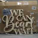 We Can Bearly Wait Sign Baby Shower Decorations, 30 Inch Wooden Banner We Can Bearly Wait Sign for Backdrop Gender Reveal Party Girl Boy Baby Bear Theme Party Decoration