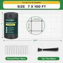 FEED GARDEN Deer Fence Netting Garden Netting Bird Netting - 7x100ft UV-Protected Garden Fence for Plant with 3/4" Fine Mesh - Includes 10 Stakes & 50 Zip Ties for Easy Installation