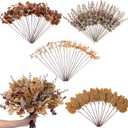 YXZZWL 110 Pcs 5 Kinds Mixed Artificial Eucalyptus Stems and Faux Berry,Autumn Fake Eucalyptus Leaves Stems Bulk Branches for DIY Bouquets Floral Arrangement Wedding Home Fall Decorations (Orange)