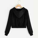 Women Crop Top Hoodie Casual Long Sleeve Hooded Short Sweatshirt Sexy Pullover XL