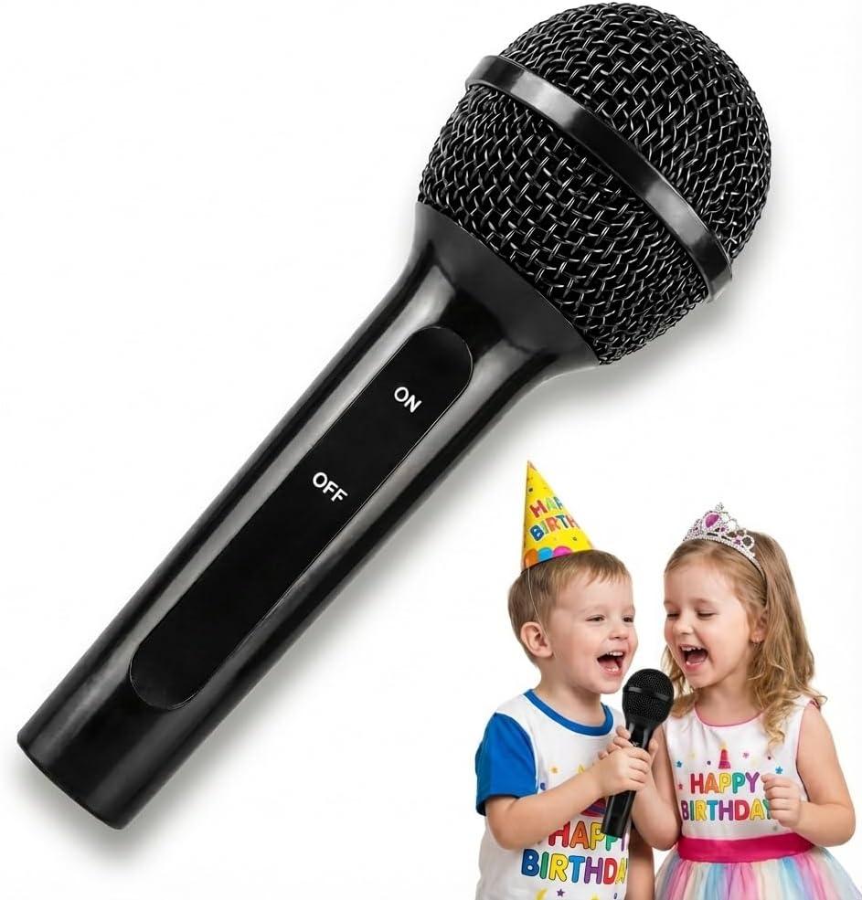 Fake Microphone Prop for Kids: Eco-Safe Toy Microphones for Family Party Singing & Role Play - Ideal Gift for Children Ages 2-8