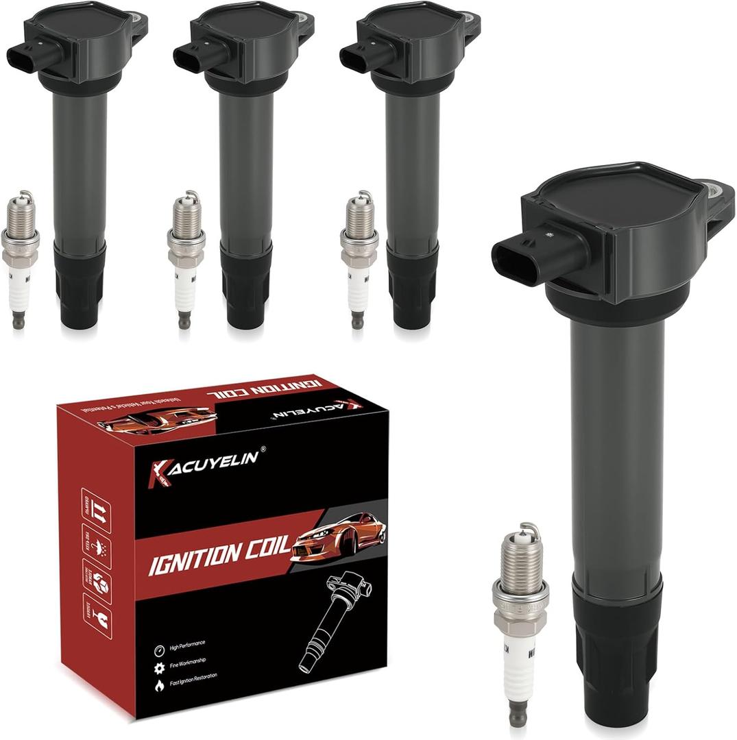 UF557 Ignition Coil Pack and Iridium Spark Plugs Set of 4 Compatible with Jeep Patriot Compass Dodge Avenger Caliber Journey Chrysler Sebring 200 2007-2016 2.4 2.0 L4,Replace#,GN10168,C1221