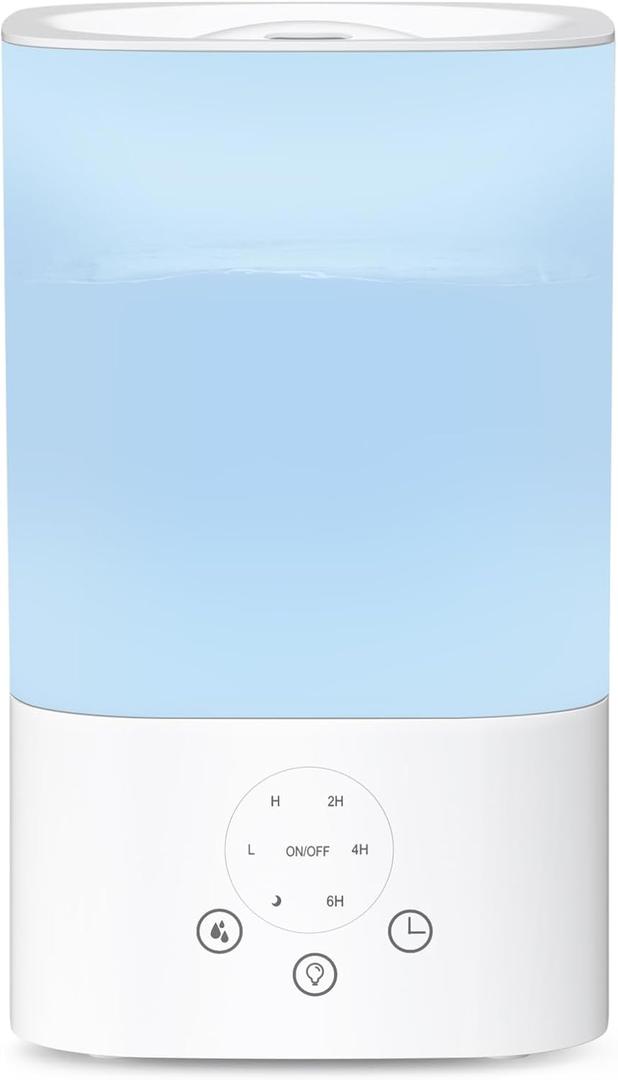 ZAFRO 3.2L Comfort Humidifier for Bedroom, 7 Color LED Night Light, Top Fill Design & Multiple Mist Levels, 24 dB Quiet Ultrasonic Comfort Humidifiers, White, Touch Control