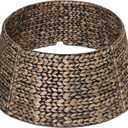 CENBOSS Rattan Christmas Tree Collar, Wicker Tree Skirt & Stand Base Cover (Black Wash, 24 Inch)