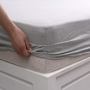 PURE ERA Jersey Knit Cotton Fitted Bottom Sheet ONLY (No Flat Sheet or Pillow Shams) - Ultra Soft Comfy Breathable Comfortable - Heather Grey Queen