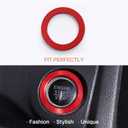 5 PCS for Honda Civic 2016 2017 2018 2019 2020 2021 Climate Control A-Pillar Door Speaker Engine Start Stop Push to Start Button Cover, AC Switch Temperature Knob Sticker (Red)