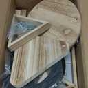 Wood Rotating Earring Display for Vendors, Wooden Jewelry Display for Vendors with 30 Removable Hooks 5 Tier Tabletop Necklace Display Stand Key Chain Display (Triangular Shape)