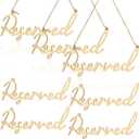 12 Pcs Reserved Signs for Wedding Row Reserved Seating Signs for Chairs Rustic Wooden Hanging Tag with Rope for Wedding Ceremony Church Pews Restaurant Decoration(Wood)
