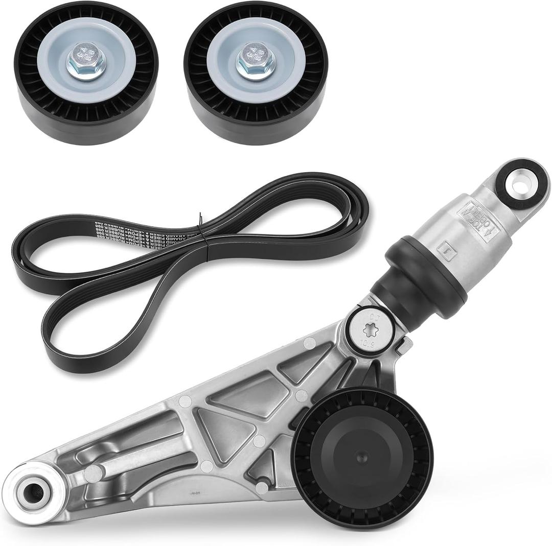 90K-39415 Drive Belt Kit with Belt Tensioner, Idler Pulleys Compatible with 2012-2018 Wrangler JK 3.6L Replaces# 4627038AA, 4627038AA-KIT