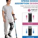 Ergonomic Forearm Crutches Spring Assist Crutches for Adults,Comfortable and Height Adjustable Arm Crutches Forearm with Anti-Slip Base,Walking Crutches with Cuffs, Not a Pair (Blue)