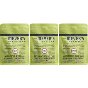 MRS. MEYER'S CLEAN DAY Automatic Dishwasher Pods, Lemon Verbena, 20 Count - Pack of 3 (60 Total Pods)