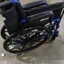 Drive Medical Blue Streak Lightweight Foldable Wheelchair - Enhanced Mobility Support - Durable Construction - Padded Comfort - Swing-Away Leg Rests - Desk Arms - Blue/Black - 20 Inch Seat