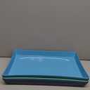 US Acrylic Coastal Plastic Serving Trays (Set of 4) 15 x 10 | Large Unbreakable Reusable Rectangular Party Platters | Serve Appetizers, Fruit, Veggies, & Desserts | BPA-Free & Made in USA