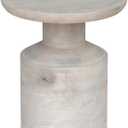 SIMPLIHOME Haynes 16" Wide Solid Wood Round End Table in White Wash