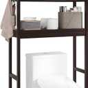 SMIBUY Bathroom Storage Shelf, Bamboo Over-The-Toilet Organizer Rack, Freestanding Toilet Space Saver with 3-Tier Adjustable Shelves (Dark Brown), 10.2D x 24.8W x 67H in