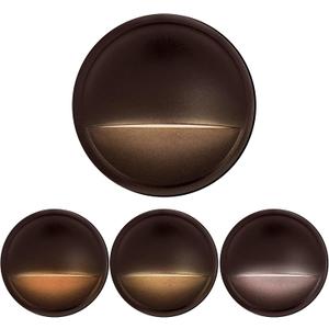 LED Low Voltage Deck Lights Outdoor Waterproof,6-Pack 3CCT Deck Lighting Fixtures Landscape Step,3W,12V-24V AC/DC Die-cast Aluminum Housing Fence Lamp Wired 2700K/3500K/5000K (Brown)