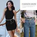 AWAYTR Waist Chains Belts for Women - Rhinestone Gold Silver Chain Belts for Dresses
