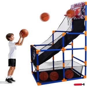 Arcade Basketball Game Set with 4 Balls and Hoop, Kids Basketball Hoop Indoor Outdoor Sports Toy Gifts for Kids Boys Girls 3-8 Years Old, Ideal for Competition