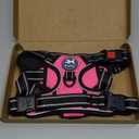 PoyPet No Pull Dog Harness, No Choke Front Lead Dog Reflective Harness, Adjustable Soft Padded Pet Vest with Easy Control Handle for Dogs(Pink, Medium)