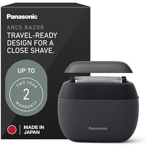 Panasonic ARC5 Palm-Sized Electric Razor, Handheld Luxury Compact Travel Shaver with 5-Blade Cutting System and USB-C Charging, Wet/Dry - ES-PV3A-K